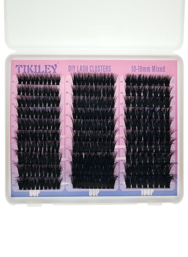 TIKILEY Fluffy Lash Clusters with Bottom Eyelash Clusters 60/80/100D Volume Eyelash Clusters DIY Eyelash Extensions 10-18mm C Curl Individual Lashes With Lower Clusters - Image 3