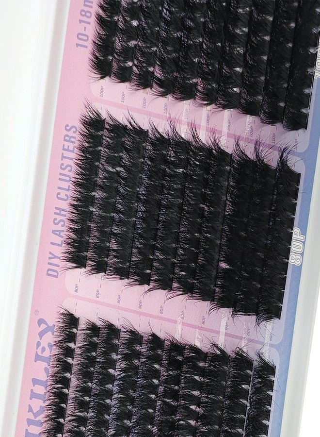 TIKILEY Fluffy Lash Clusters with Bottom Eyelash Clusters 60/80/100D Volume Eyelash Clusters DIY Eyelash Extensions 10-18mm C Curl Individual Lashes With Lower Clusters - Image 2