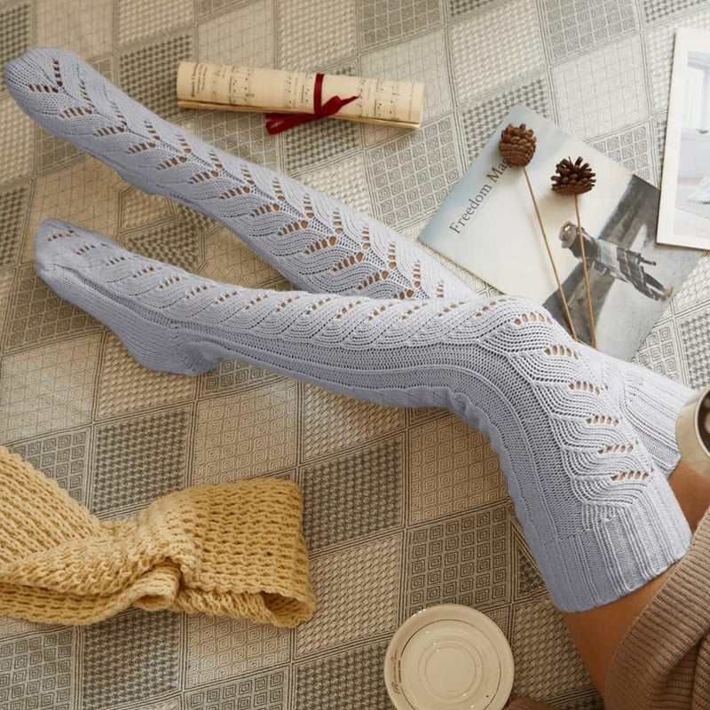 Pcavin Thigh High Socks for Women Cable Knit Over the Knee Boot Socks, Long Warm Leg Warmers Winter - Image 5