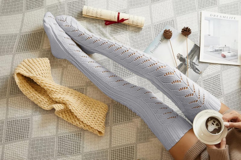 Pcavin Thigh High Socks for Women Cable Knit Over the Knee Boot Socks, Long Warm Leg Warmers Winter - Image 2