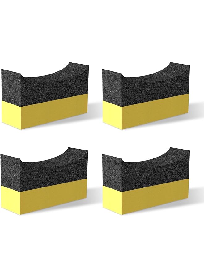 Generic Tire Shine Applicator Pads, Tire Dressing Applicator Sponges, Durable Foam Tire Contour Wheel Shine Cleaning, Reusable Tire Sponges Applicator Pads Tire Wax Wipe (Pack Of 4) - Image 1