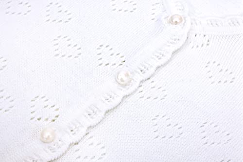 Lilax Baby Girls' Little Hearts Knit Cardigan Sweater (6 Months, White) - Image 5