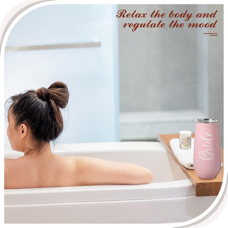 Nuenen Nuenen 8 Pieces Bride Gifts Box Bridal Shower Gifts Include Stainless Steel Tumbler Coffee Mug Scented Candle and Ring Dish Set for Bachelorette Wedding Bridal Shower Party SupliesFlowers  - Image 5