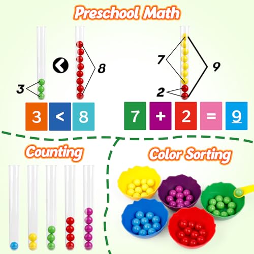 Aizweb Counting and Color Sorting Toys for Toddlers, Montessori Toys Preschool Kindergarten Learning Activities,STEM Math Manipulatives Matching Games Educational Learning Fine Motor Skills - Image 4