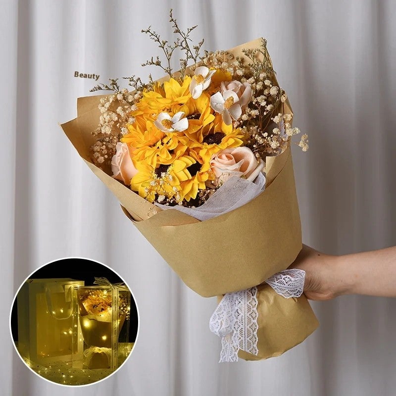 Bluejw Gypsophila Roses Dried Flower Bouquet - Eternal Soap Flower Gift for Best Friend, Birthday, Valentine's Day - Image 4