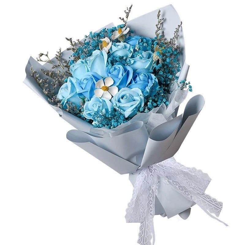 Bluejw Gypsophila Roses Dried Flower Bouquet - Eternal Soap Flower Gift for Best Friend, Birthday, Valentine's Day - Image 3