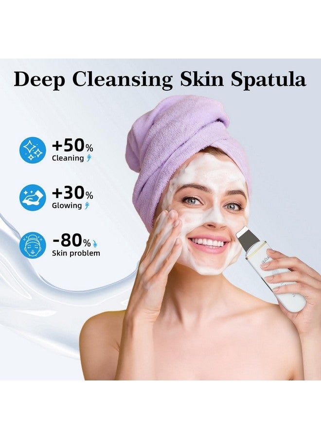 GUGUG Skin Scrubber Face Spatula Skin Spatula Pore Cleaner Blackhead Remover Tools For Facial Deep Cleansing-4 Modes -White - Image 2