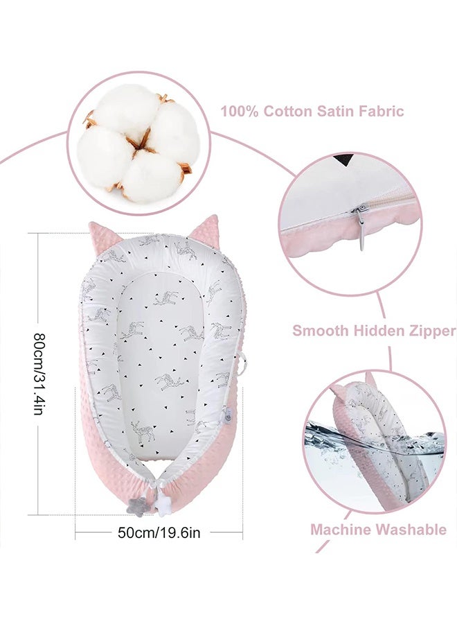 Beauenty Baby Nest Sleeping Pod for Baby 0-12months Newborn Lounger for Co-Sleeping, Baby Bassinet Portable Baby Bed, Adjustable Newborn Nest Pod Breathable 100% Cotton Cover, Newborn Essentials - Image 4