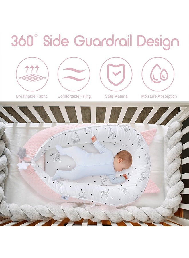 Beauenty Baby Nest Sleeping Pod for Baby 0-12months Newborn Lounger for Co-Sleeping, Baby Bassinet Portable Baby Bed, Adjustable Newborn Nest Pod Breathable 100% Cotton Cover, Newborn Essentials - Image 3