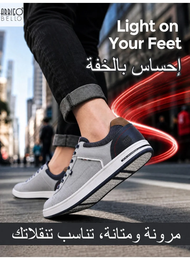 ARRIGO BELLO Grey ARRIGO BELLO Men's Stylish Sneakers Low Top Casual Lace-up Shoes for Daily Wear for Men | Best Price UAE