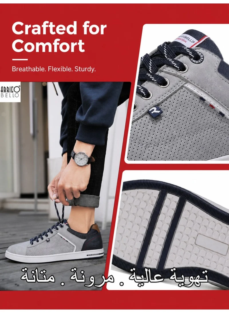 ARRIGO BELLO Grey ARRIGO BELLO Men's Stylish Sneakers Low Top Casual Lace-up Shoes for Daily Wear for Men | Best Price UAE