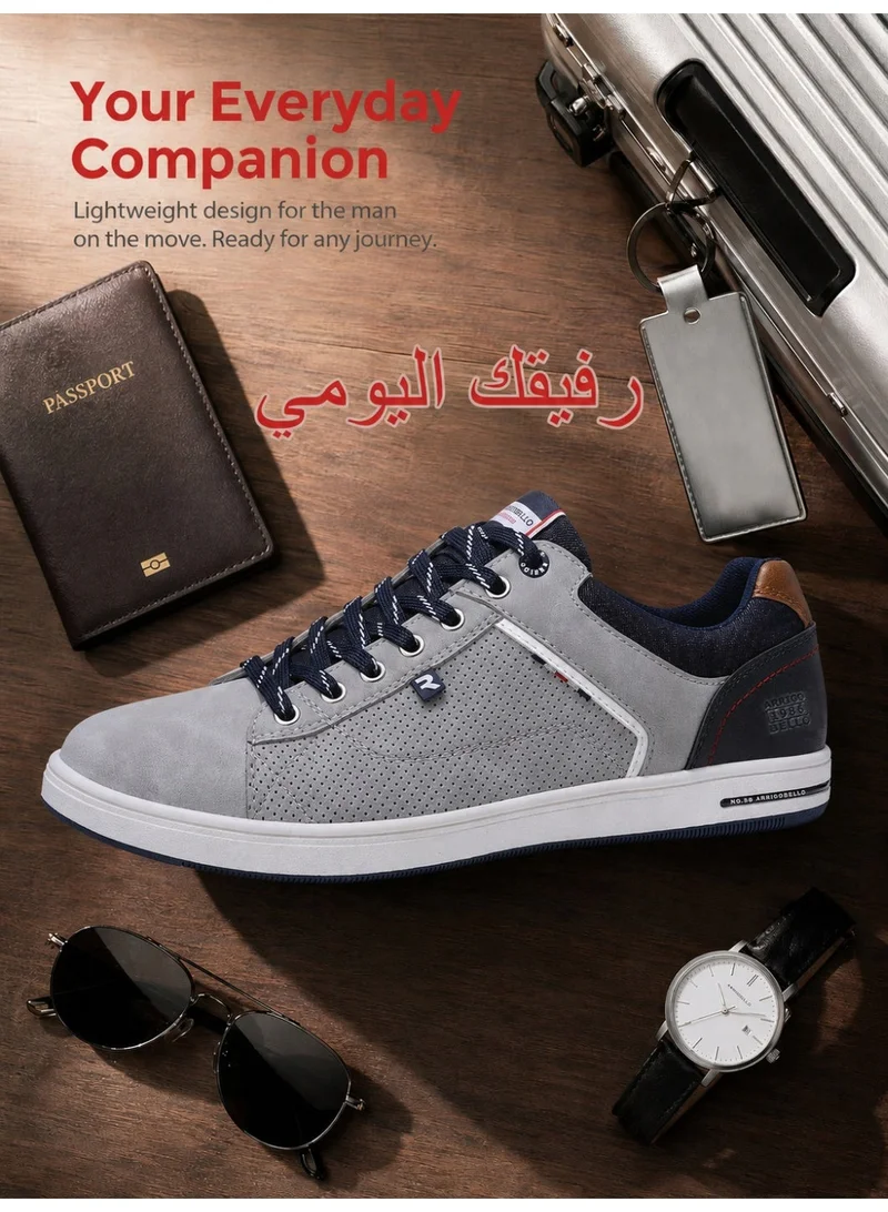 ARRIGO BELLO Grey ARRIGO BELLO Men's Stylish Sneakers Low Top Casual Lace-up Shoes for Daily Wear for Men | Best Price UAE