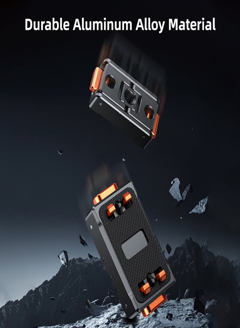 في ار اي جي حامل VRIG AC07 الرياضي سريع الفك، محول مغناطيسي، مصنوع من سبائك الألومنيوم، مزود بلوحة تثبيت سريعة الفك ببرغي 1/4 بوصة، متوافق مع كاميرات Insta360 Ace/Ace Pro/ONE X3/ONE X2/GoPro Hero 12 Pro - Image 2