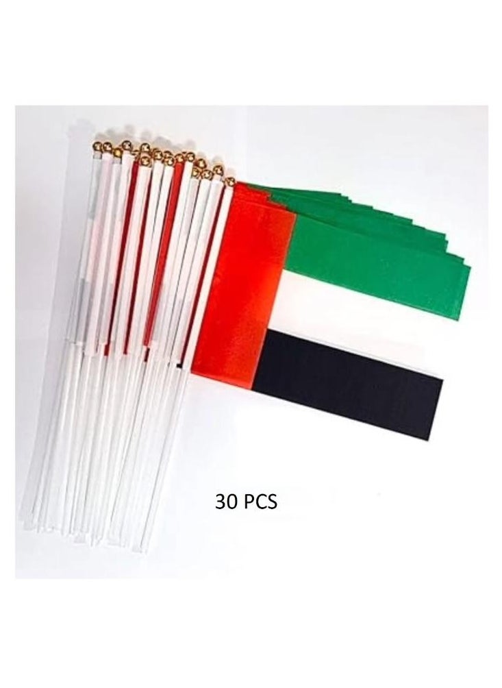 Boxwoods 36 pieces UAE Hand Waving small Flags For Kids For UAE Flag Day And National Day Celebration  - Image 1