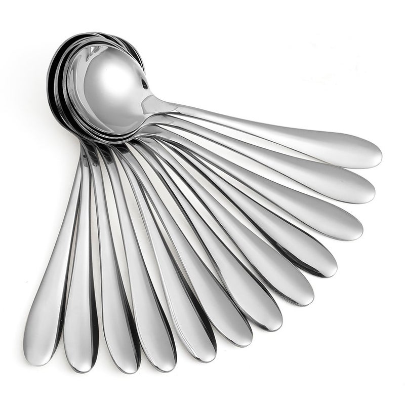 Eslite Large Soup SpoonsStainless Steel Bouillion Spoons12Piece77 Inches