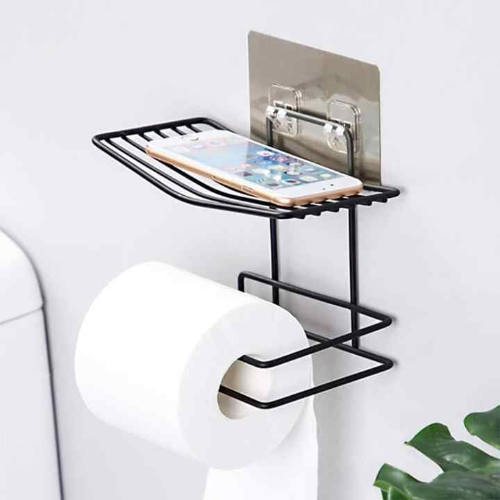 Vivatra Magic Sticker SelfAdhesive WallMounted Toilet Paper Holder with Mobile Stand for Bathroom - Image 2
