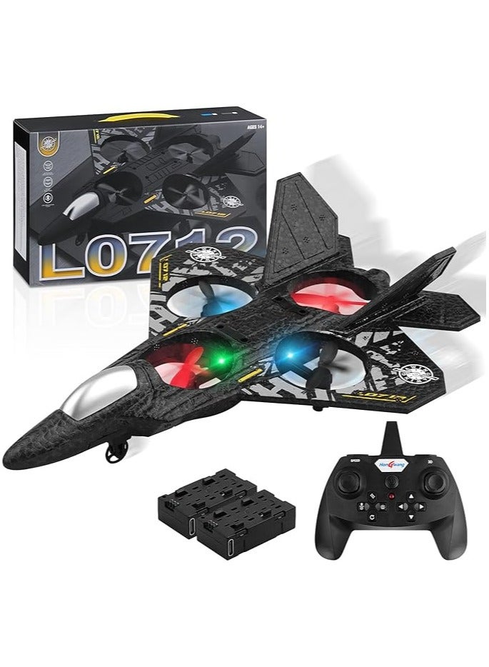 Remote Controlled Aeroplane L0712 Quadcopter Floating Fighter Aircraft RC Aeroplane RTF for Beginners/Children/Adults, APlane Toy with Coloured Lights USB Charging  - Image 1