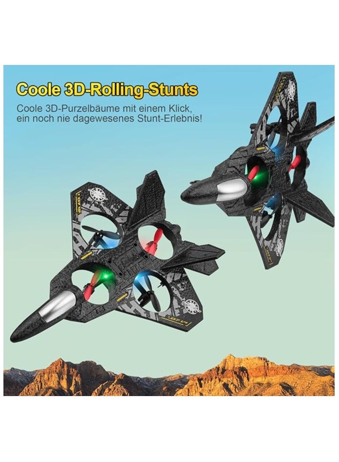 Remote Controlled Aeroplane L0712 Quadcopter Floating Fighter Aircraft RC Aeroplane RTF for Beginners/Children/Adults, APlane Toy with Coloured Lights USB Charging  - Image 2