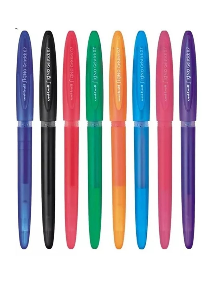 Uniball قلم حبر جل Signo Gelstick 8 قطع برأس 0.7 مم متعدد الألوان - Image 1