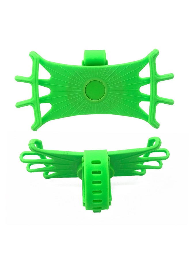 Generic Multifunctional Silicone Bicycle Mobile Phone Bracket Outdoor Riding Navigation Bracket Balance Bike Motorcycle Mobile Phone Bracket-Colour:Green-Shape:Silicone + Plastic Opp  - Image 1