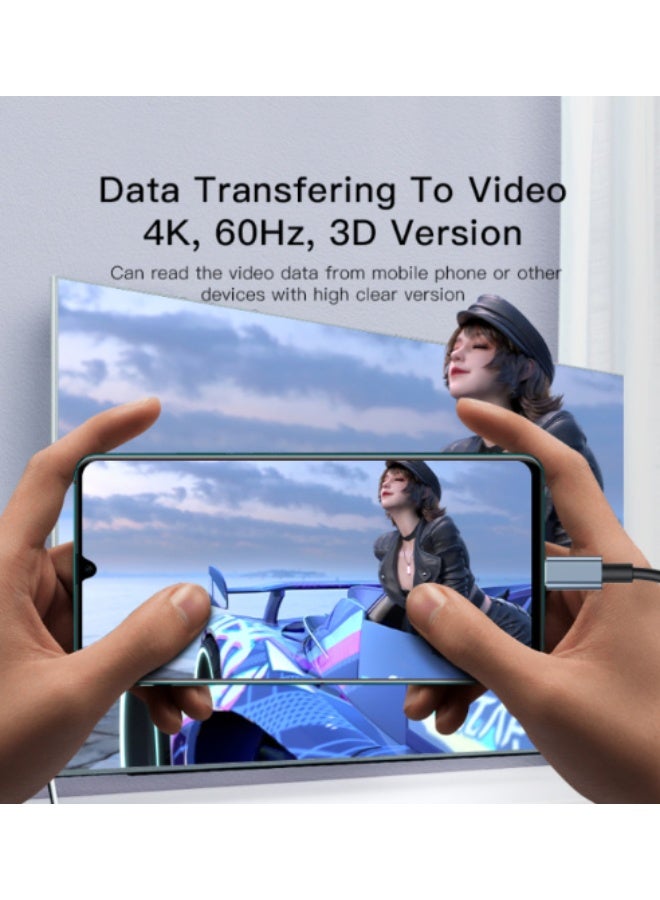 Yesido Name: HM10 New Arrivals 4K 60Hz HD USB Type C to HDMI HD Video Cable Adapter Ultra-Smooth High-Resolution Display Solution | Model HM10 | By Yesido - Image 2