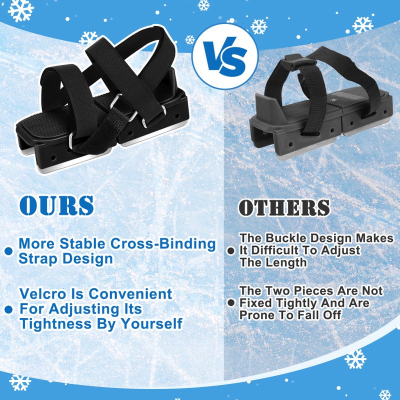 GJQ Toddler Ice Skates, Kids Ice Skates, Adjustable Ice Skates for Kids, Upgrade Double Blade Ice Skates for Toddlers, Suitable for Toddler Beginner Skating Training-Black - Image 4
