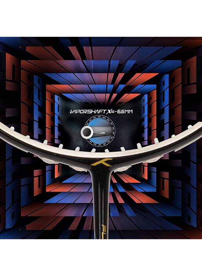 HUNDRED FLUTTER S ZOOM Carbon Fibre Strung Badminton Racket with Full Racket Cover | For Intermediate Players | 78 grams | Maximum String Tension - 32lbs - Image 2