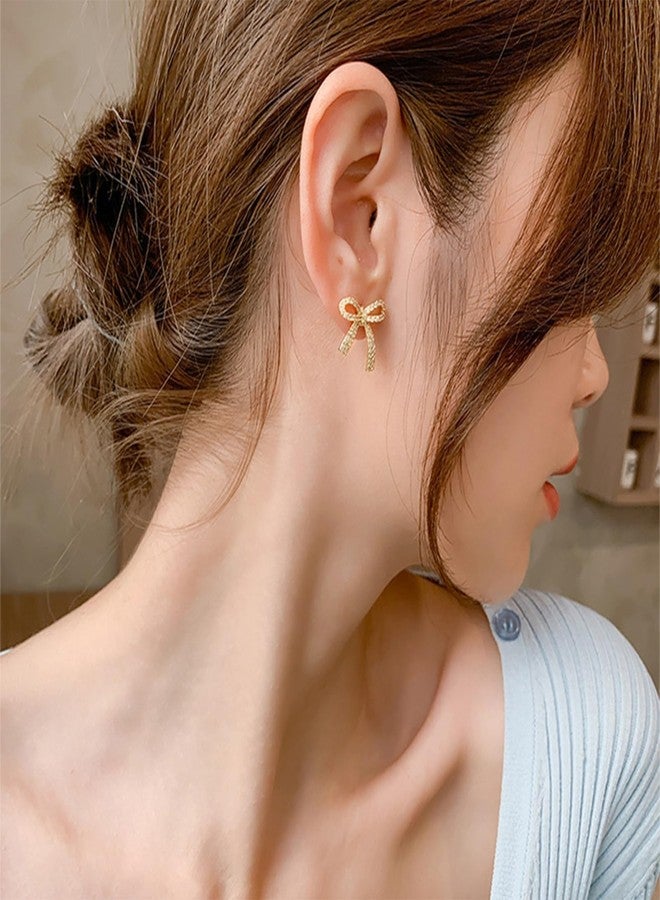 JAVARNV Bow Necklace Earrings Set for Women Gold Jewelry Set Rhinestone Pendant Necklace Gold Earrings Christmas Gifts for Stocking Stuffers - Image 3