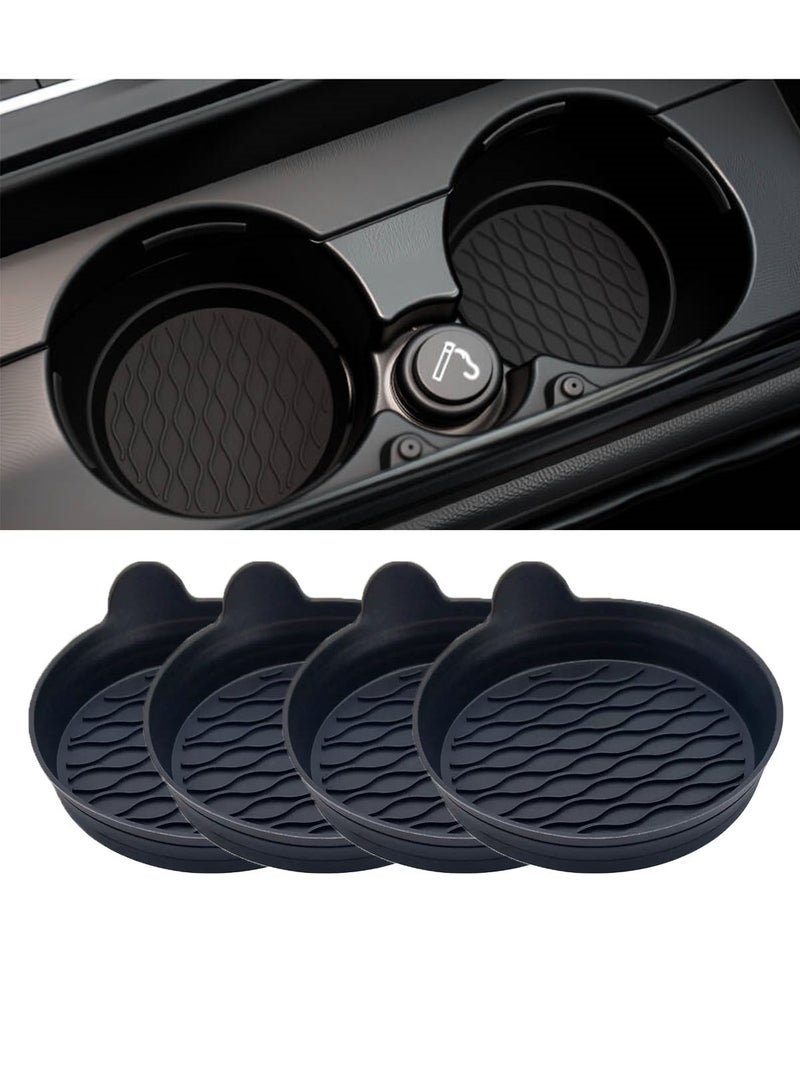 4 Pack Car Coasters, Silicone Non-Slip Cup Holder, Universal Waterproof Cup Holders Car Interior Accessories For Coffee, Beverage, Bottle Water - Image 1