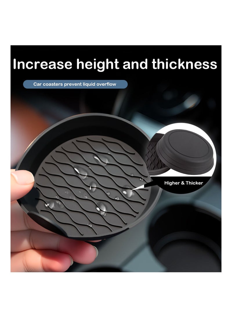 4 Pack Car Coasters, Silicone Non-Slip Cup Holder, Universal Waterproof Cup Holders Car Interior Accessories For Coffee, Beverage, Bottle Water - Image 5