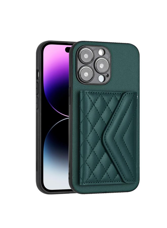 Zaboon Case For iPhone 13 Pro Rhombic Texture Card Bag RFID Phone Case with Long Lanyard - Image 3