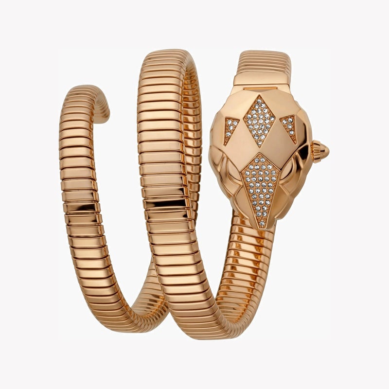 جاست كافالي ساعة نسائية من جاست كافاللي مع هيكل من الفولاذ المقاوم للصدأ باللون الذهبي الوردي  وسوار من الفولاذ المقاوم للصدأ باللون الذهبي الوردي . - Image 1