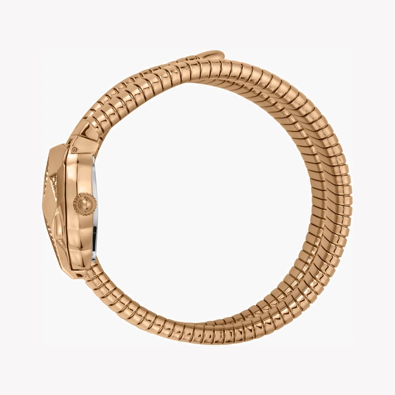 جاست كافالي ساعة نسائية من جاست كافاللي مع هيكل من الفولاذ المقاوم للصدأ باللون الذهبي الوردي  وسوار من الفولاذ المقاوم للصدأ باللون الذهبي الوردي . - Image 3