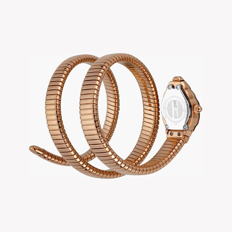 جاست كافالي ساعة نسائية من جاست كافاللي مع هيكل من الفولاذ المقاوم للصدأ باللون الذهبي الوردي  وسوار من الفولاذ المقاوم للصدأ باللون الذهبي الوردي . - Image 4