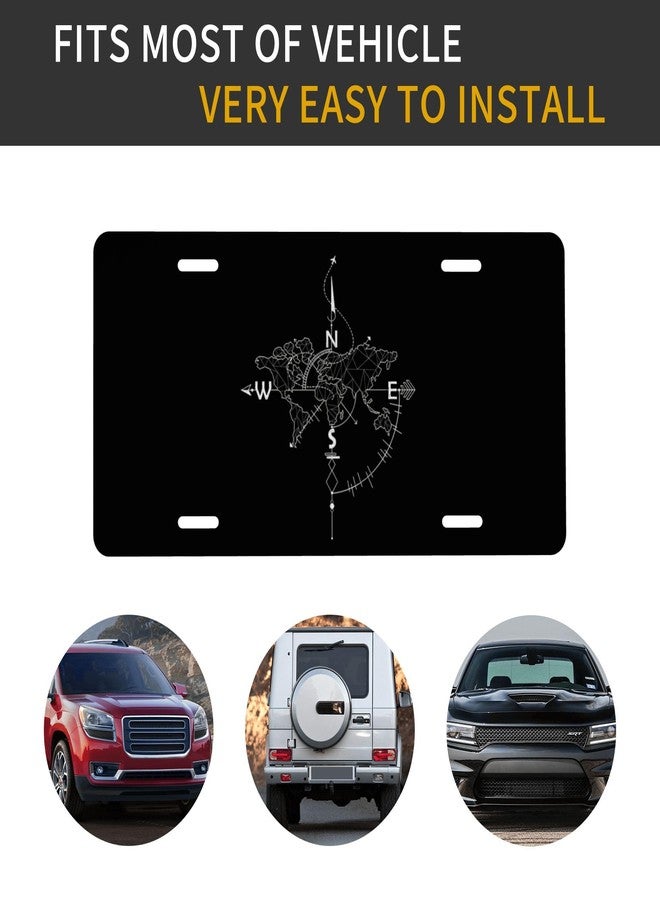CTVSLFU Front License Plate Cover - Aluminum Metal Car Accessory, Rust-Proof Novelty Vanity Tag Decor for Men & Women, 6x12 with 4 Holes - The World Map 017 - Image 4