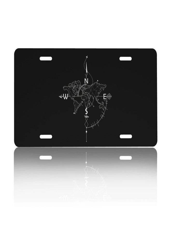 CTVSLFU Front License Plate Cover - Aluminum Metal Car Accessory, Rust-Proof Novelty Vanity Tag Decor for Men & Women, 6x12 with 4 Holes - The World Map 017 - Image 1