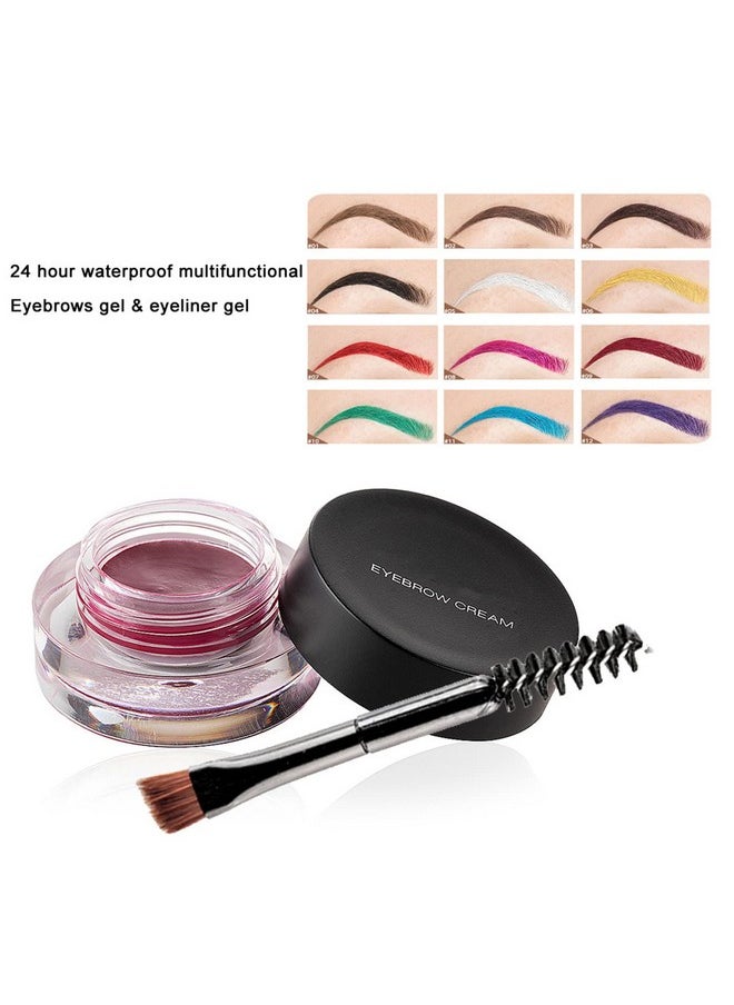 Melemando 12 Color Eyebrow Cream Colorful Smooth Eyebrow Pomade Gel Long Lasting Waterproof Eyeliner Gel Eye Brow Makeup Cosmetics With Eyebrow Brush (05 White Out)  - Image 5