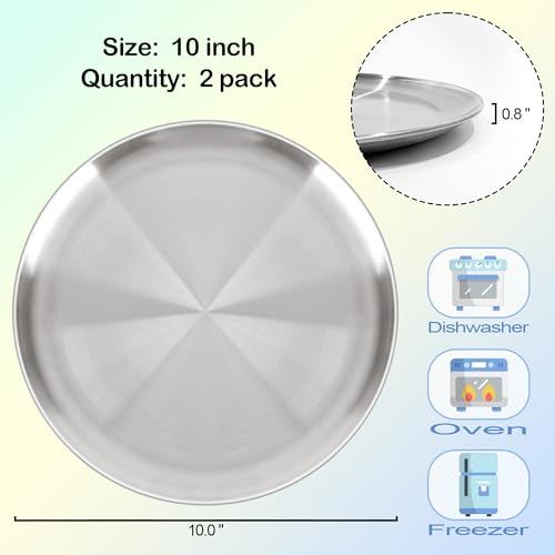 AWTBDP Pizza Pan 10 Inch Set of 2 for Oven, Non-Stick Stainless Steel Pizza Steel, Durable Non-Toxic Round Pizza Pans for Cookie Pizza Pie Cake, Dishwasher Safe & Easy Clean - Image 3