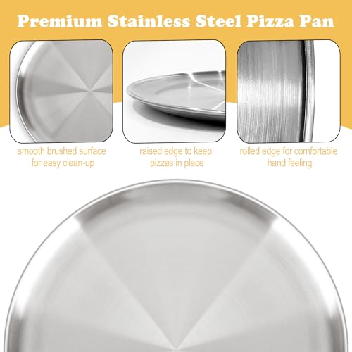 AWTBDP Pizza Pan 10 Inch Set of 2 for Oven, Non-Stick Stainless Steel Pizza Steel, Durable Non-Toxic Round Pizza Pans for Cookie Pizza Pie Cake, Dishwasher Safe & Easy Clean - Image 4