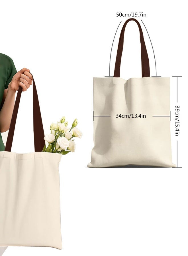 HOOTO 2 Pack Premium Canvas Reusable Tote Gift Bags Made of Natural Canvas with Handles for Work, DIY, Shopping - Image 2