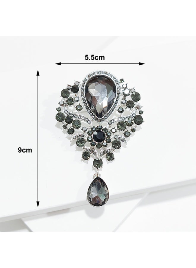 Crystal brooch, women's clothing accessories, niche, high-end, exaggerated pin, chest flower - Image 3
