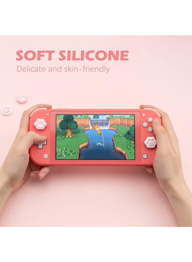 ECVV 4Pcs Cat Paw Thumb Grip Caps Soft Silicone Joystick Cover For Joy Con Controller Cute Cat Paw Shape Replacement Thumb Grip Covers Compatible With Nintendo Switch & Switch Lite - Image 4