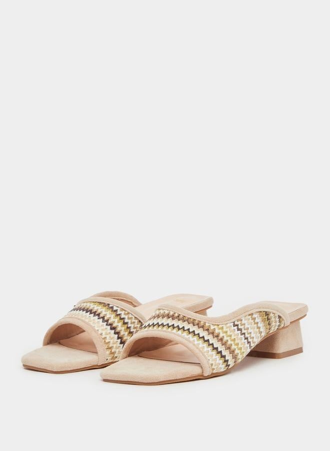 Styli Slip-On Open Toe Block Heel Sandals - Image 2