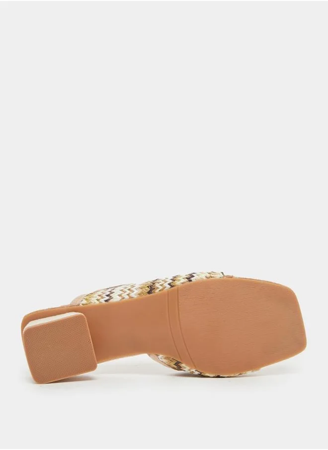 ستايلي Slip-On Open Toe Block Heel Sandals