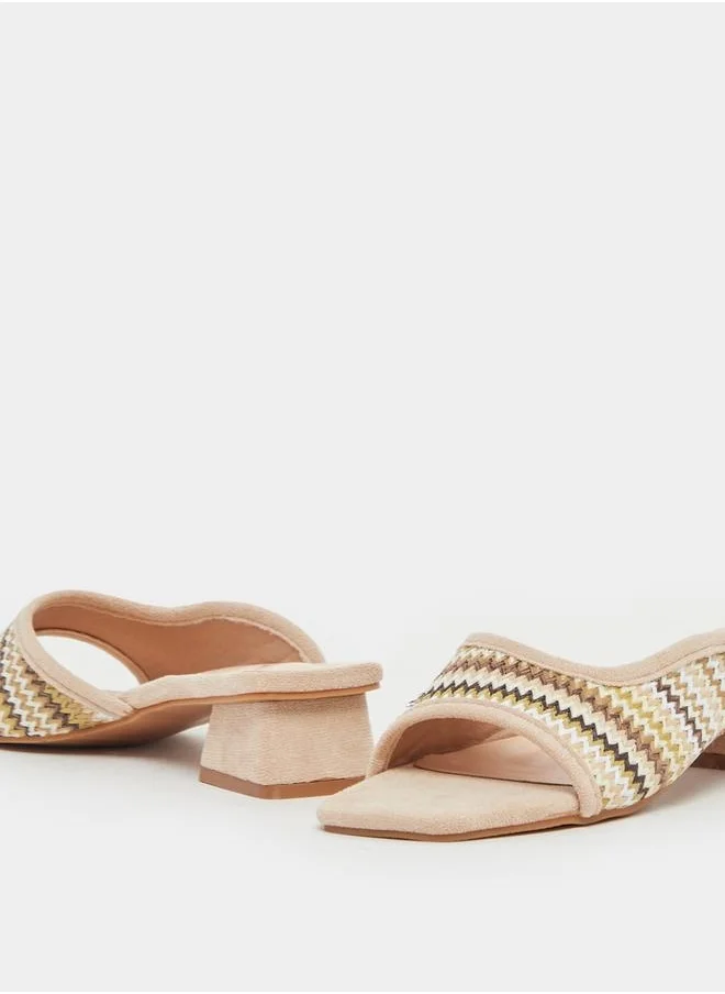 ستايلي Slip-On Open Toe Block Heel Sandals