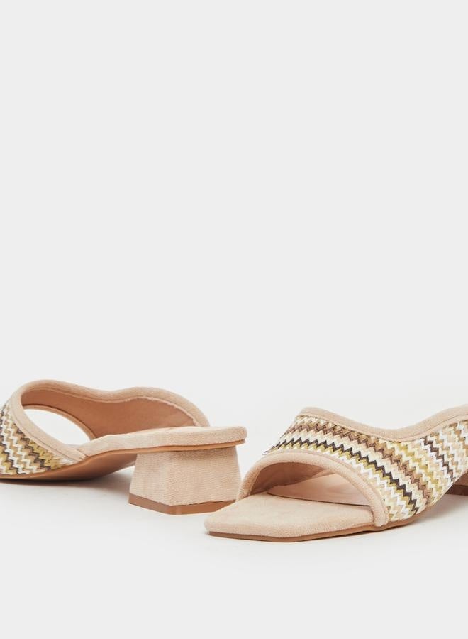 Styli Slip-On Open Toe Block Heel Sandals - Image 3