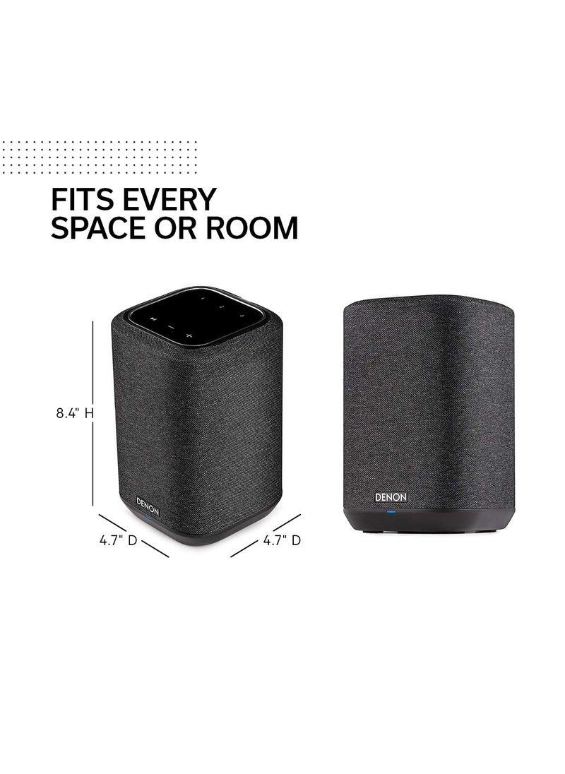DENON Denon Home 150 Wireless Smart Speaker – Compact Design, Wi-Fi & Bluetooth, HEOS Built-in, Alexa Built-in, Siri & AirPlay 2, Spotify Connect, Multi-Room Support, Black  - Image 3