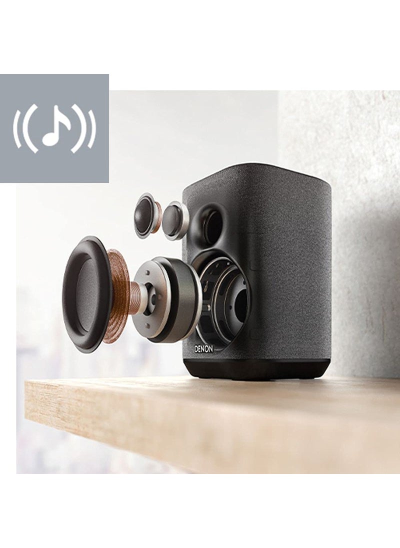 Denon Home 150 Wireless Smart Speaker – Compact Design, Wi-Fi & Bluetooth, HEOS Built-in, Alexa Built-in, Siri & AirPlay 2, Spotify Connect, Multi-Room Support, Black