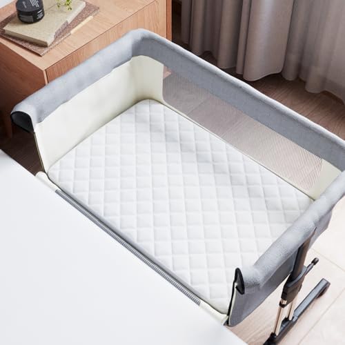 Coldwind Bassinet Mattress Pad Cover Fit for AirClubAMKE 3 in 1HARPPATCBunnyMiClassic and Milliard Bedside Sleeper Waterproof Bassinet Mattress Protector Quilted Bassinet Sheets 21 x 35 2 Pack - Image 3