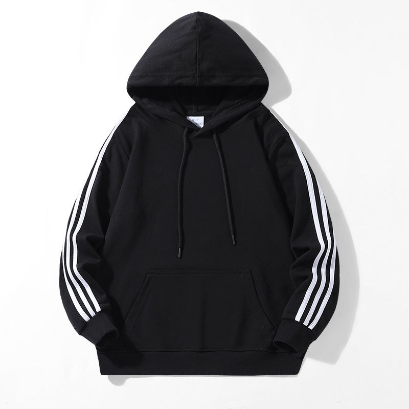 2024 spring new mens sweater pullover three bars hoodie youth autumn clothes coat mens top White - Image 2